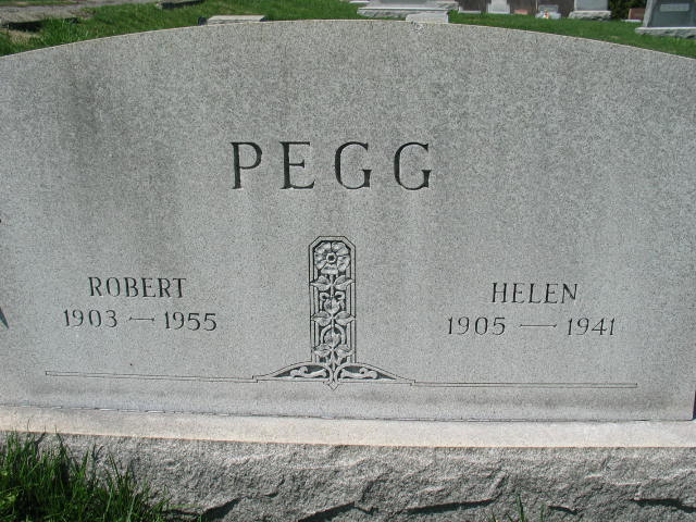 Robert and Helen Pegg tombstone