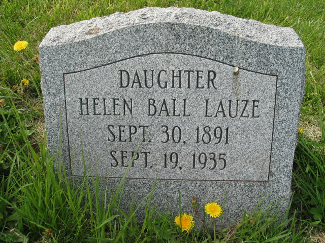 Helen Ball Lauze tombstone