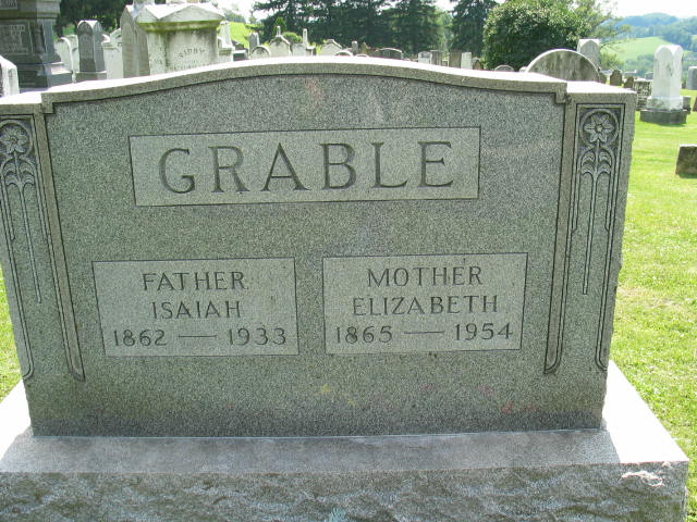 Isaiah and Elizabeth Grable tombstone