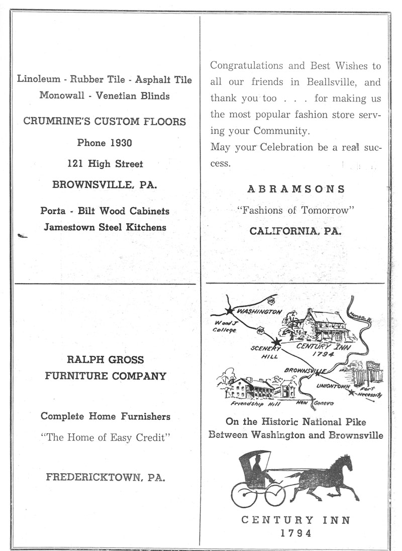 Beallsville Cemetery Centennial program page 25