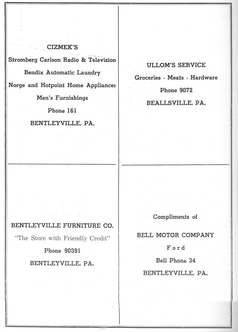 Beallsville Cemetery Centennial program page 50