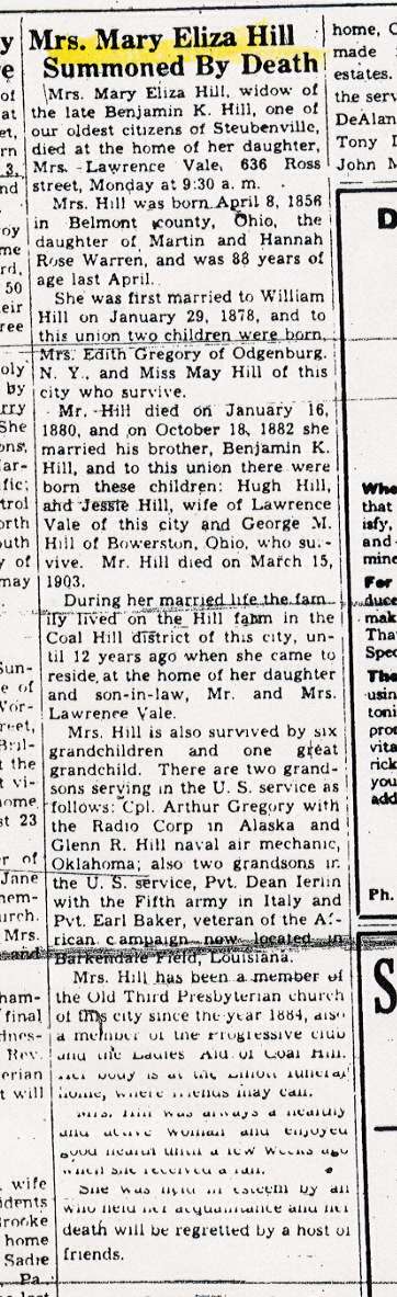 Mary Eliza Warren Hill