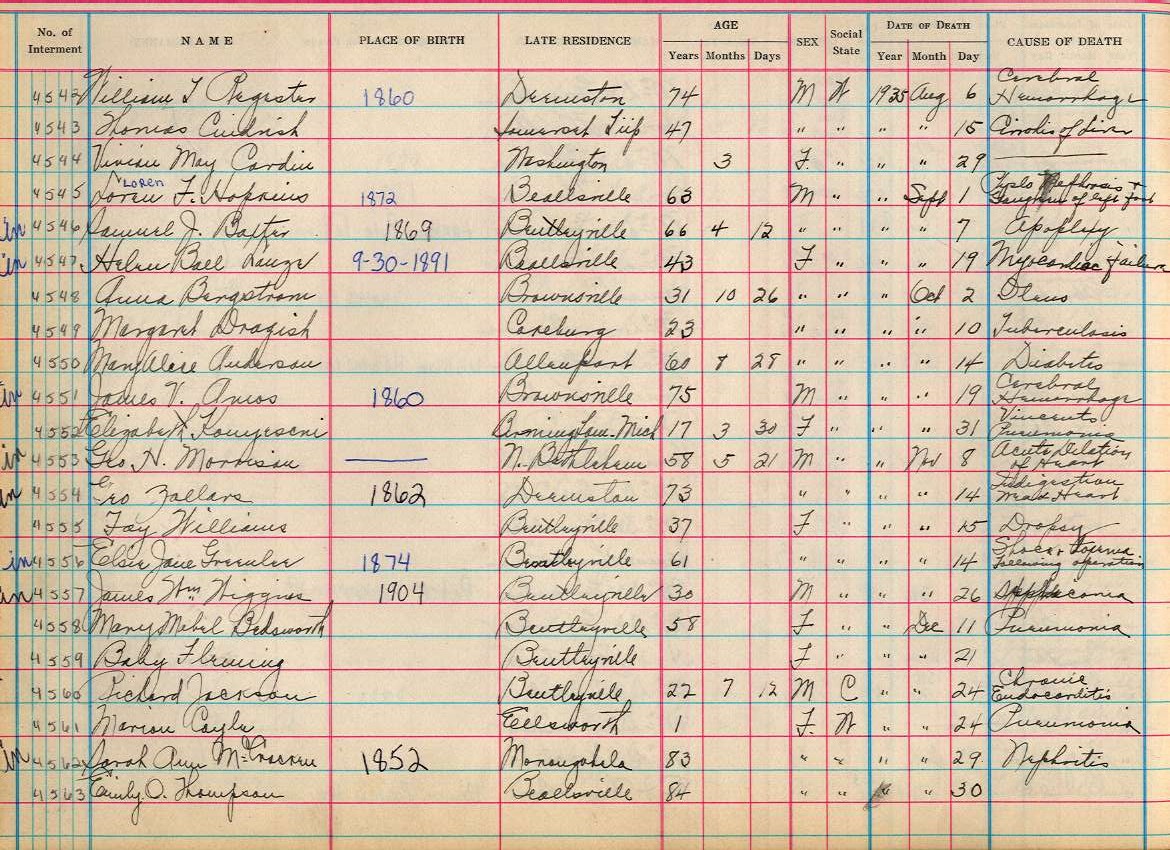 interment book 2 page 11