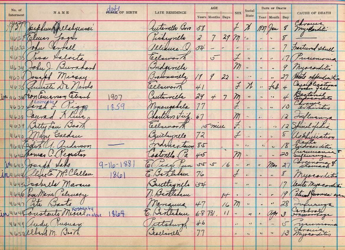 interment book 2 page 15
