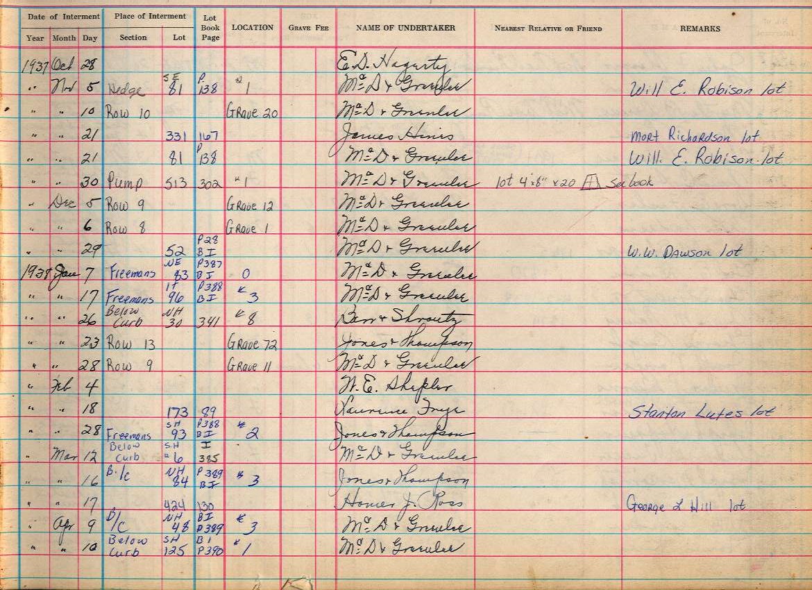 interment book 2 page 18a