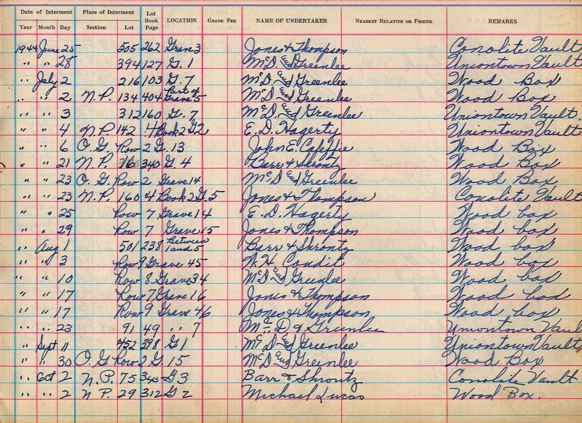 interment book 2 page 38a