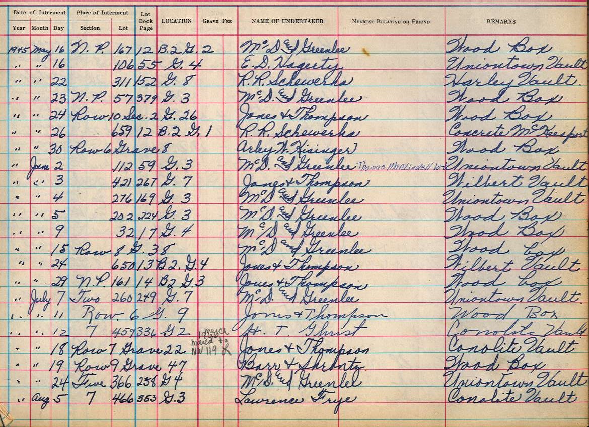 interment book 2 page 41a