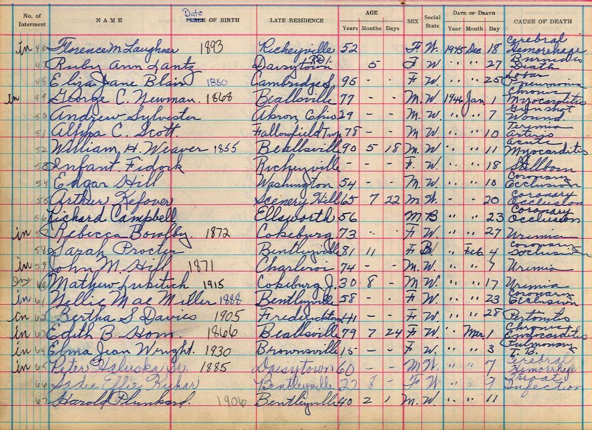 interment book 2 page 43