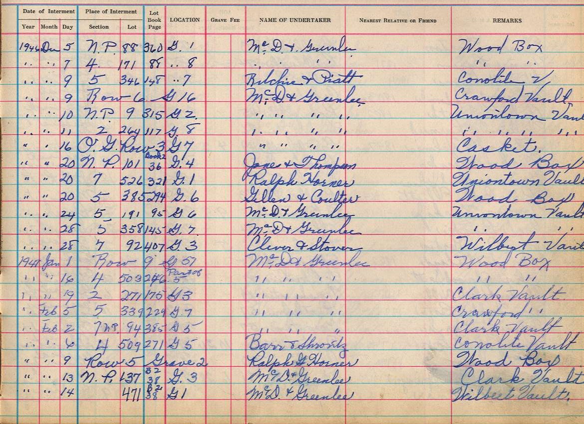 interment book 2 page 46a