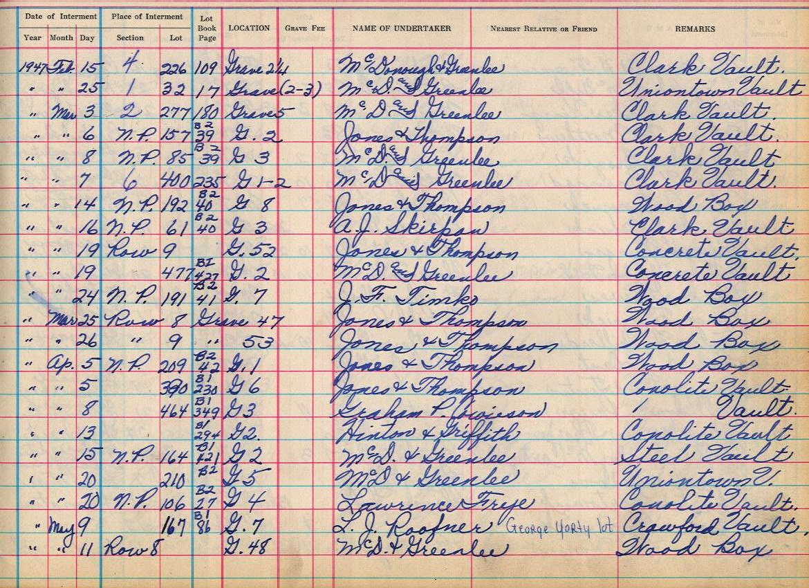interment book 2 page 47a