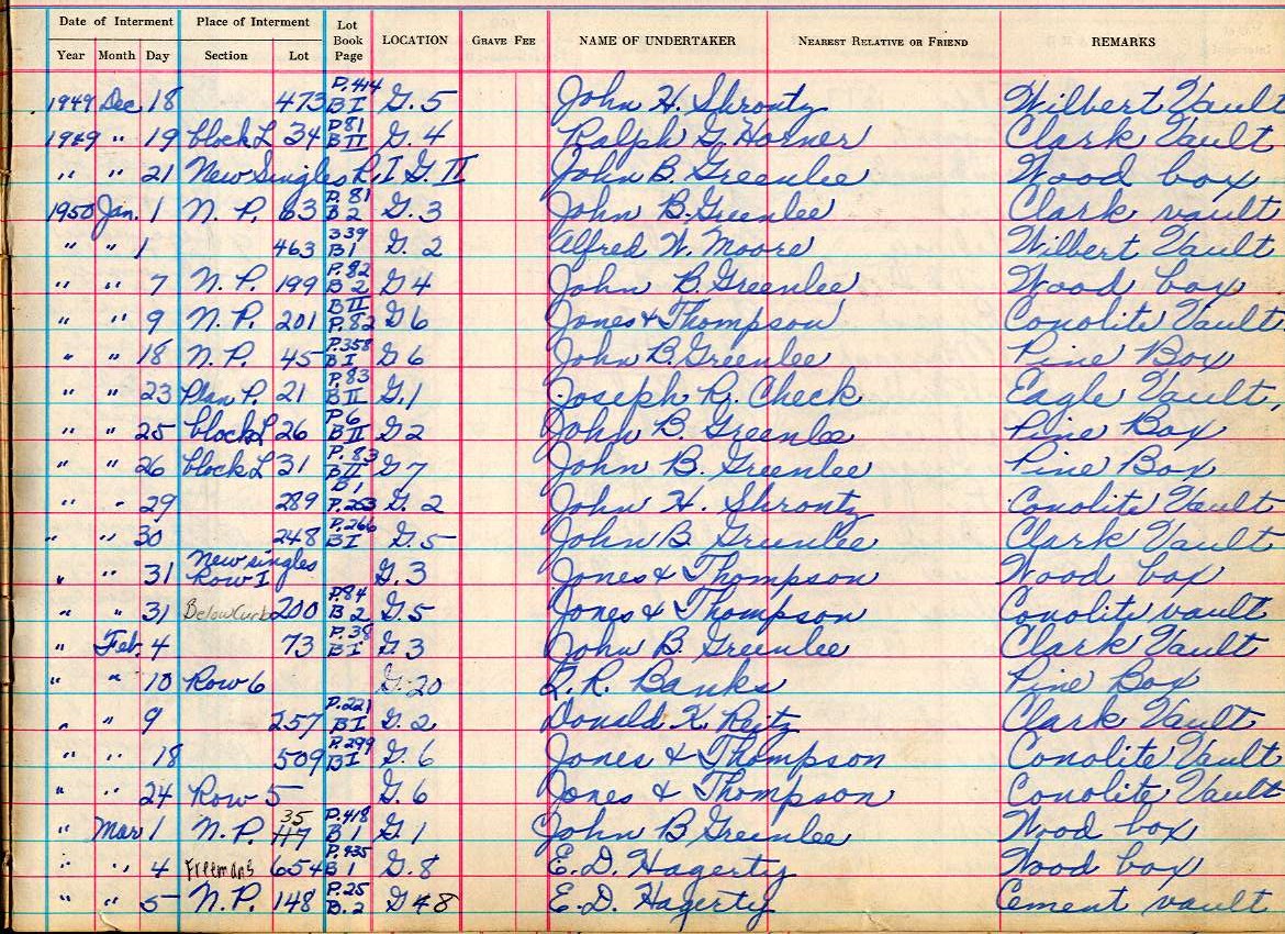 interment book 2 page 57a