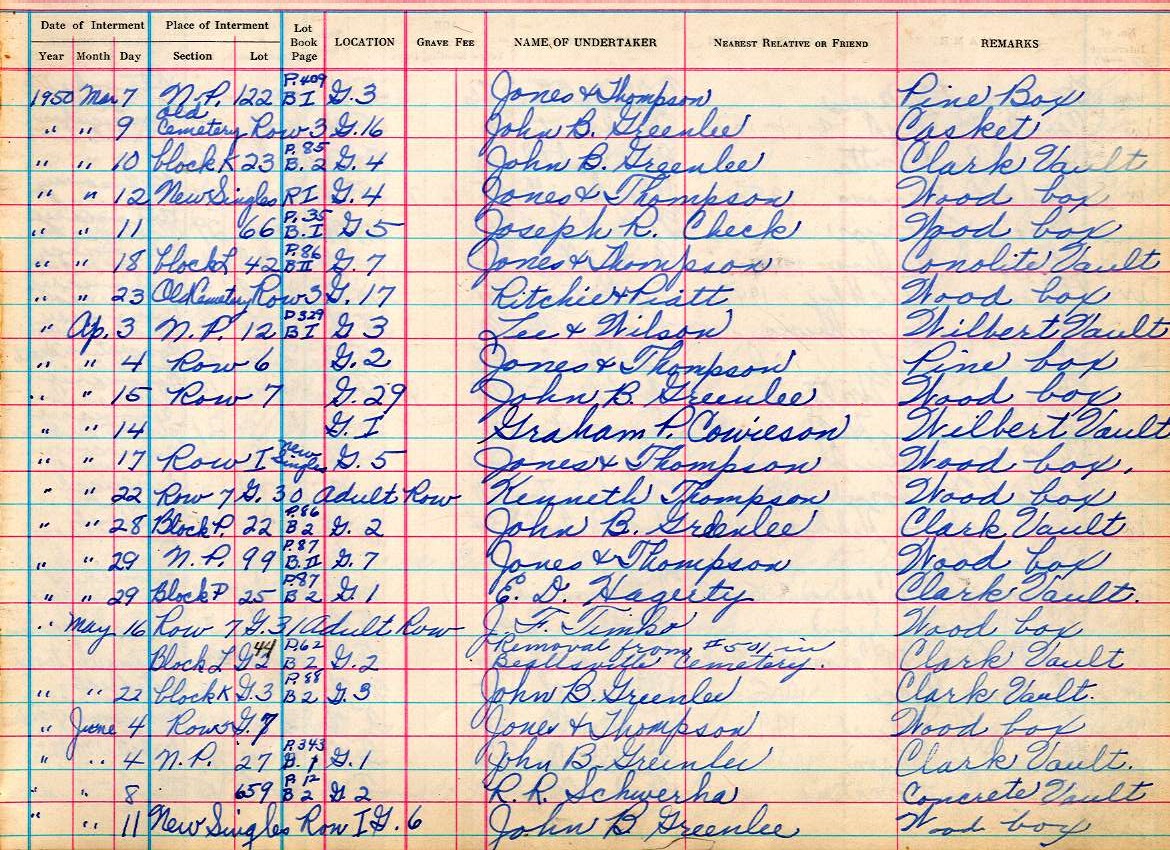 interment book 2 page 58a