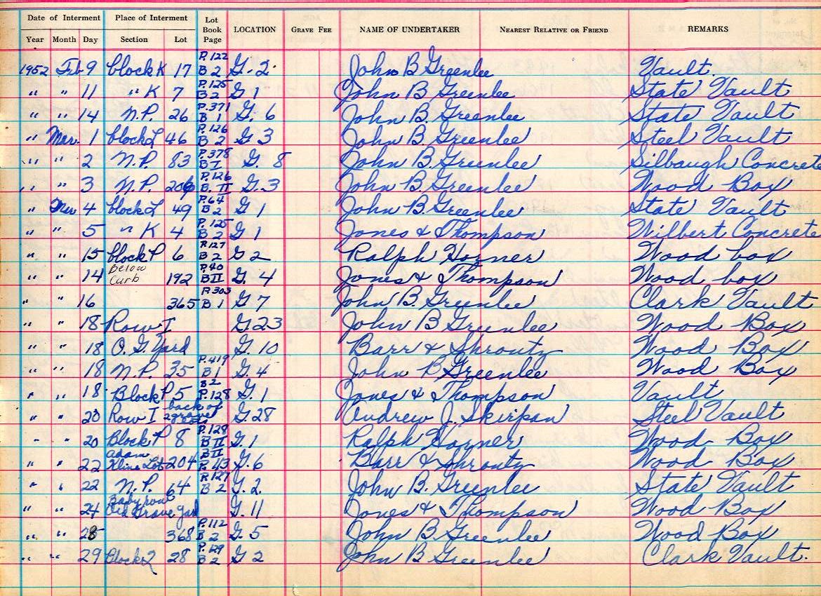 interment book 2 page 66a