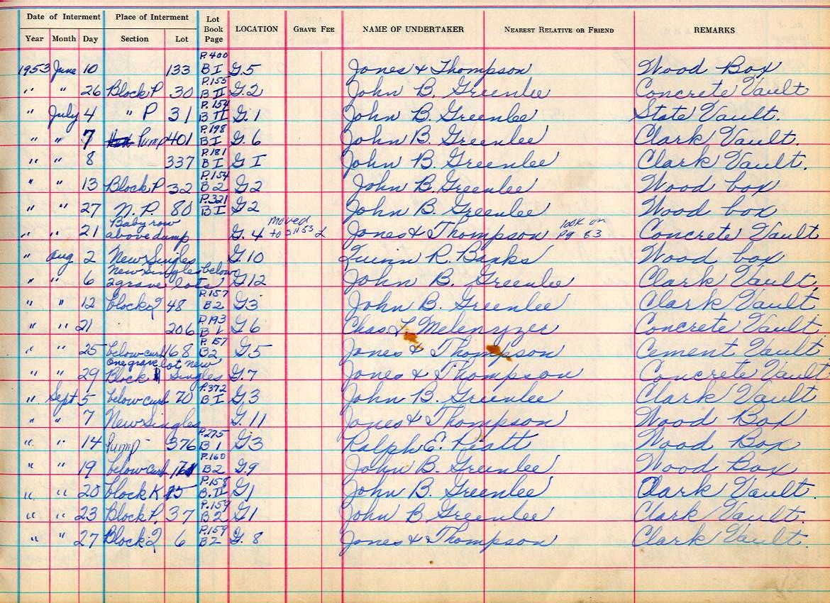 interment book 2 page 71a