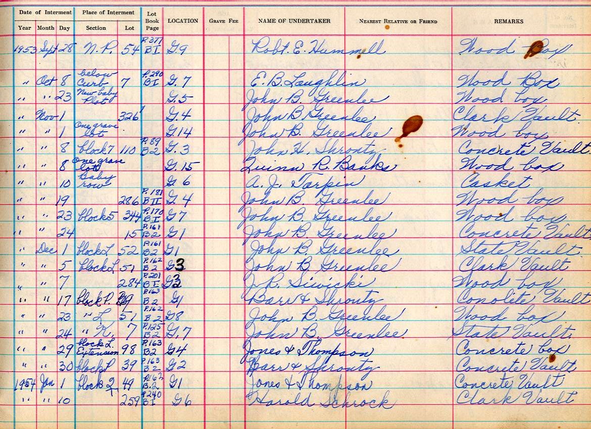 interment book 2 page 72a
