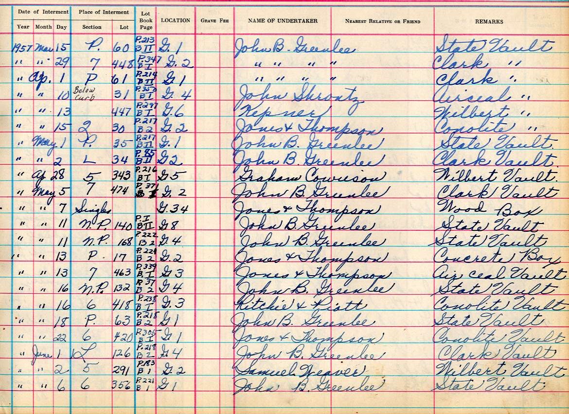 interment book 2 page 85a