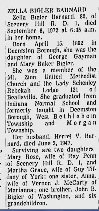Zella Bigler Barnard