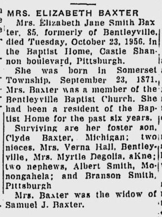 Elizabeth Jane Smith Baxter