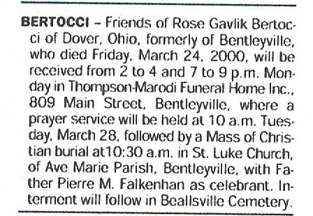 Rose Gavlik Bertocci