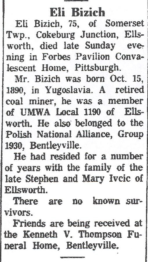 Eli Bizich obit