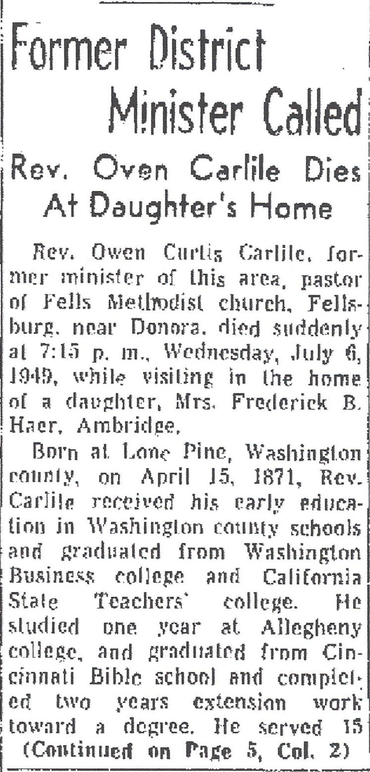 Owen Curtis Carlile obit