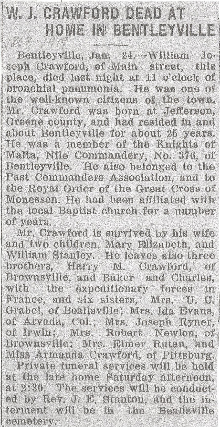 William Joseph Crawford obit