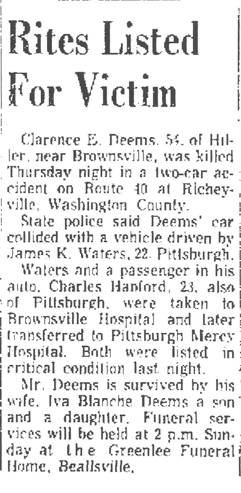 Clarence E. Deems obit