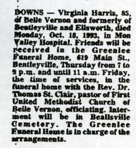 Virginia Harris Downs