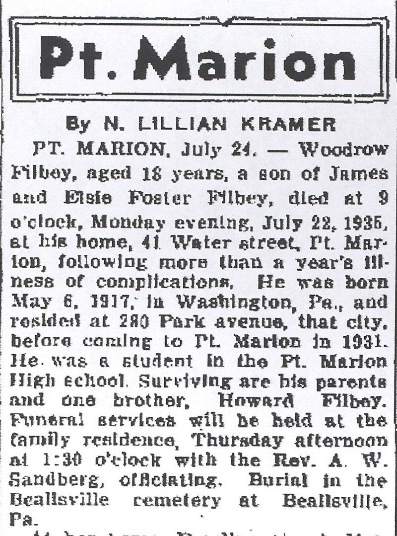 Woodrow Wilson Filbey obit