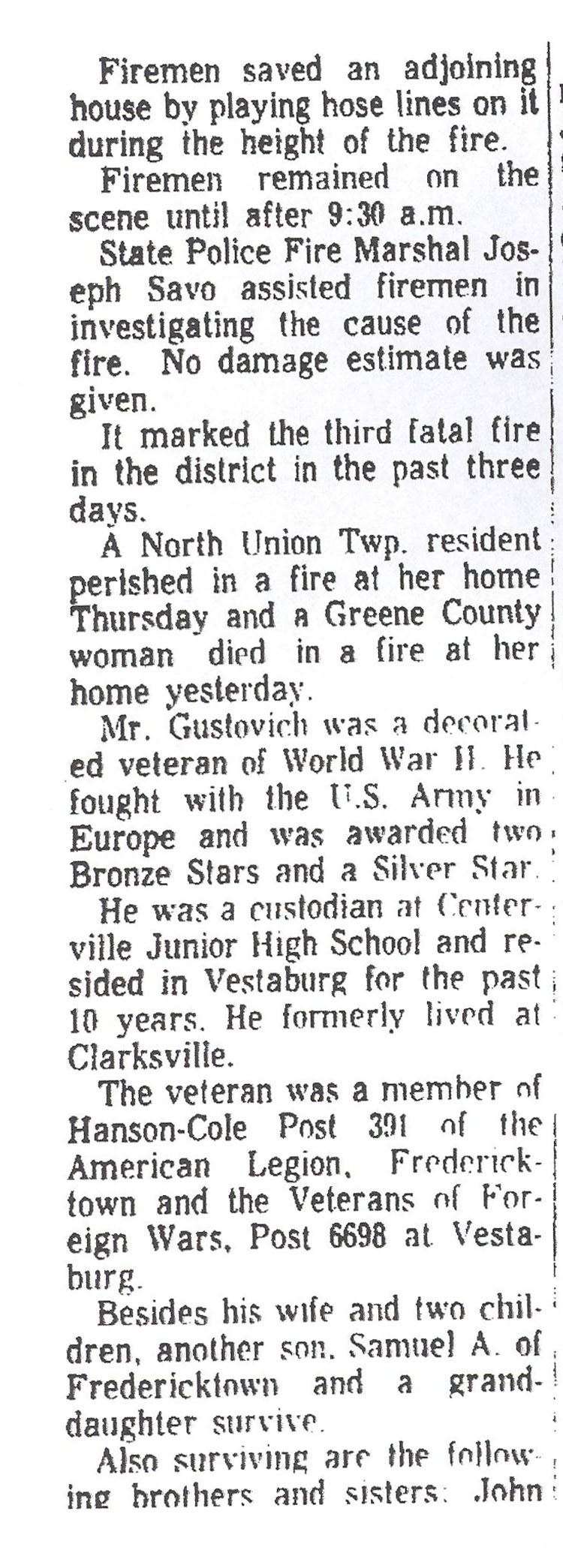Samuel Gustovich obit
