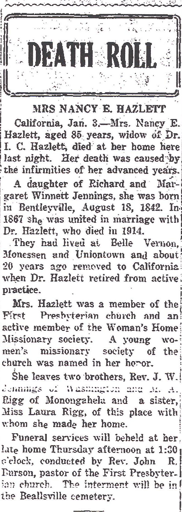 Nancy E. Hazlett obit