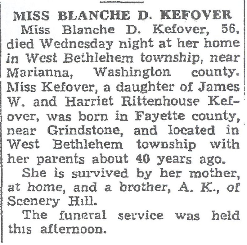 Blanche D. Kefover