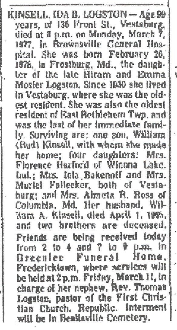 Ida B. Logston Kinsell