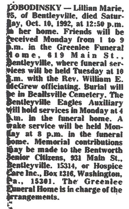 Lillian Marie Lobodinsky