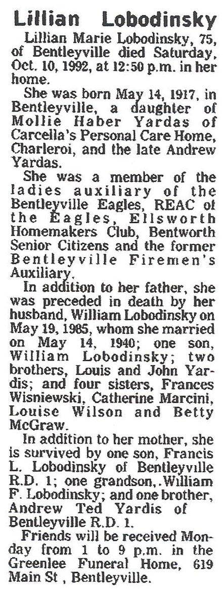 Lillian Marie Lobodinsky