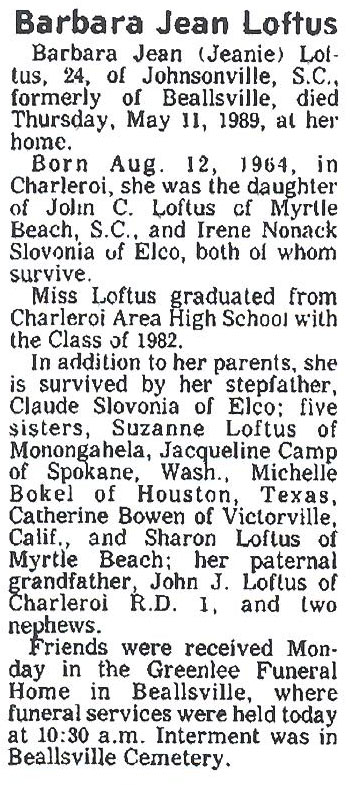 Barbara Jeanie Loftus