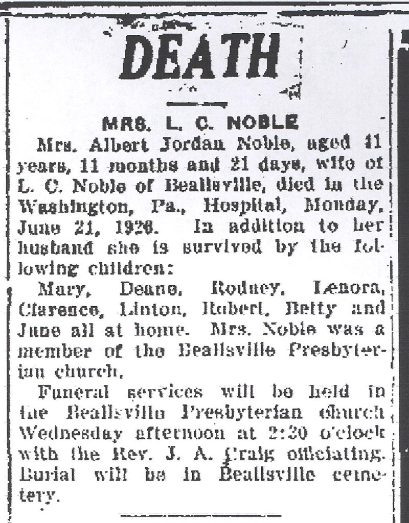 Alberta Jordan Noble obit