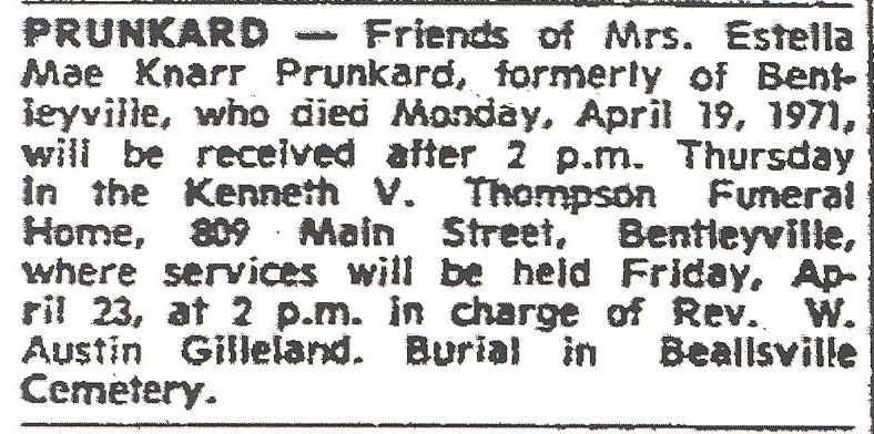 Estella Mae Knarr Prunkard