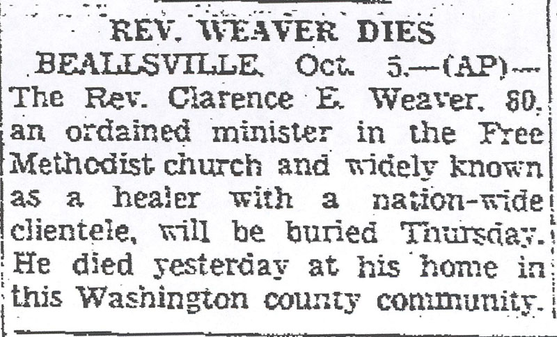Clarence E. Weaver obit