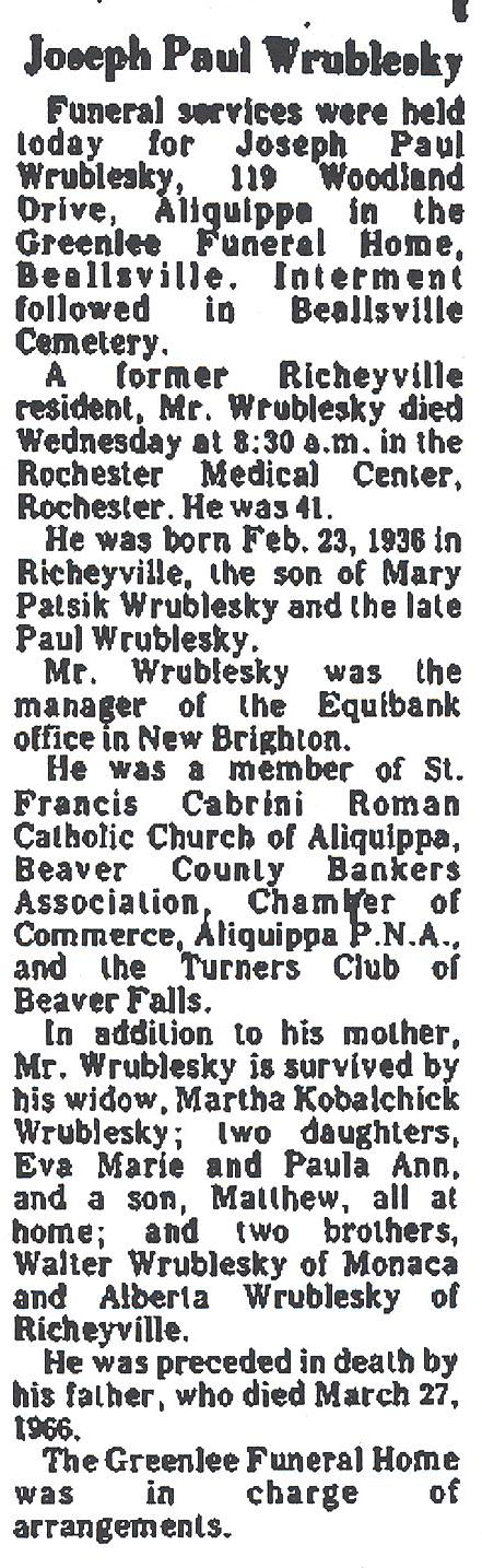 Joseph Paul Wrublesky