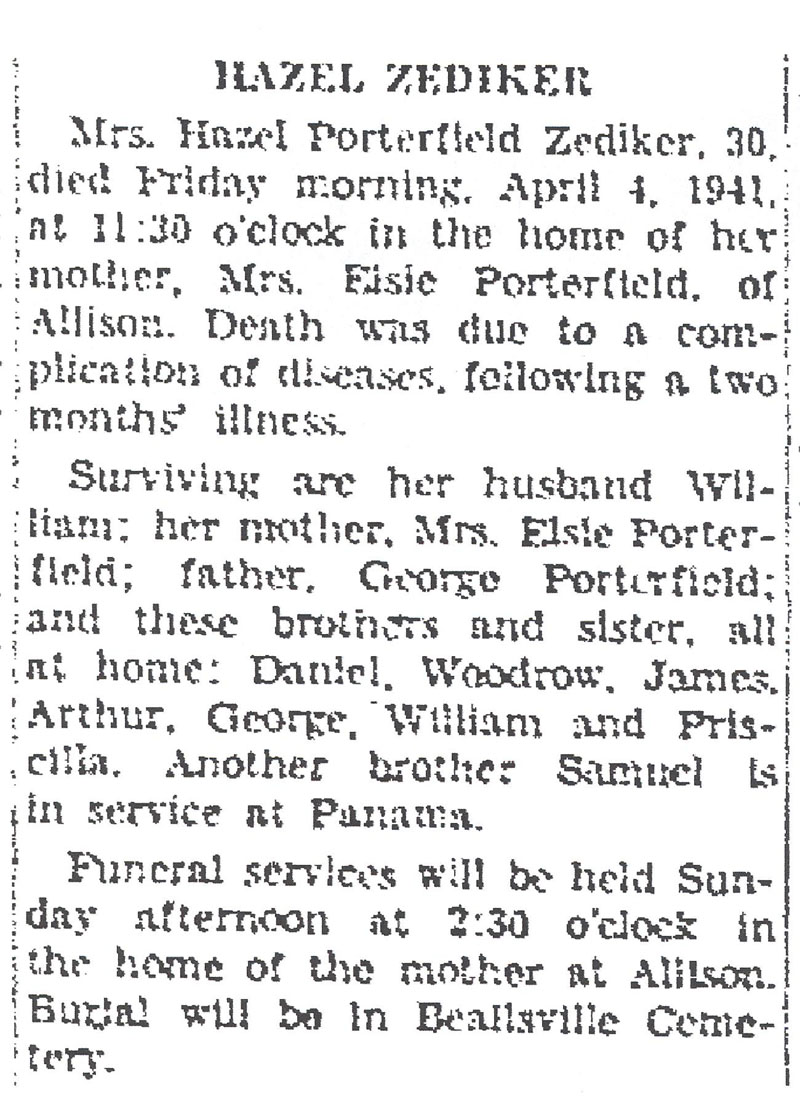 Hazel Porterfield Zediker