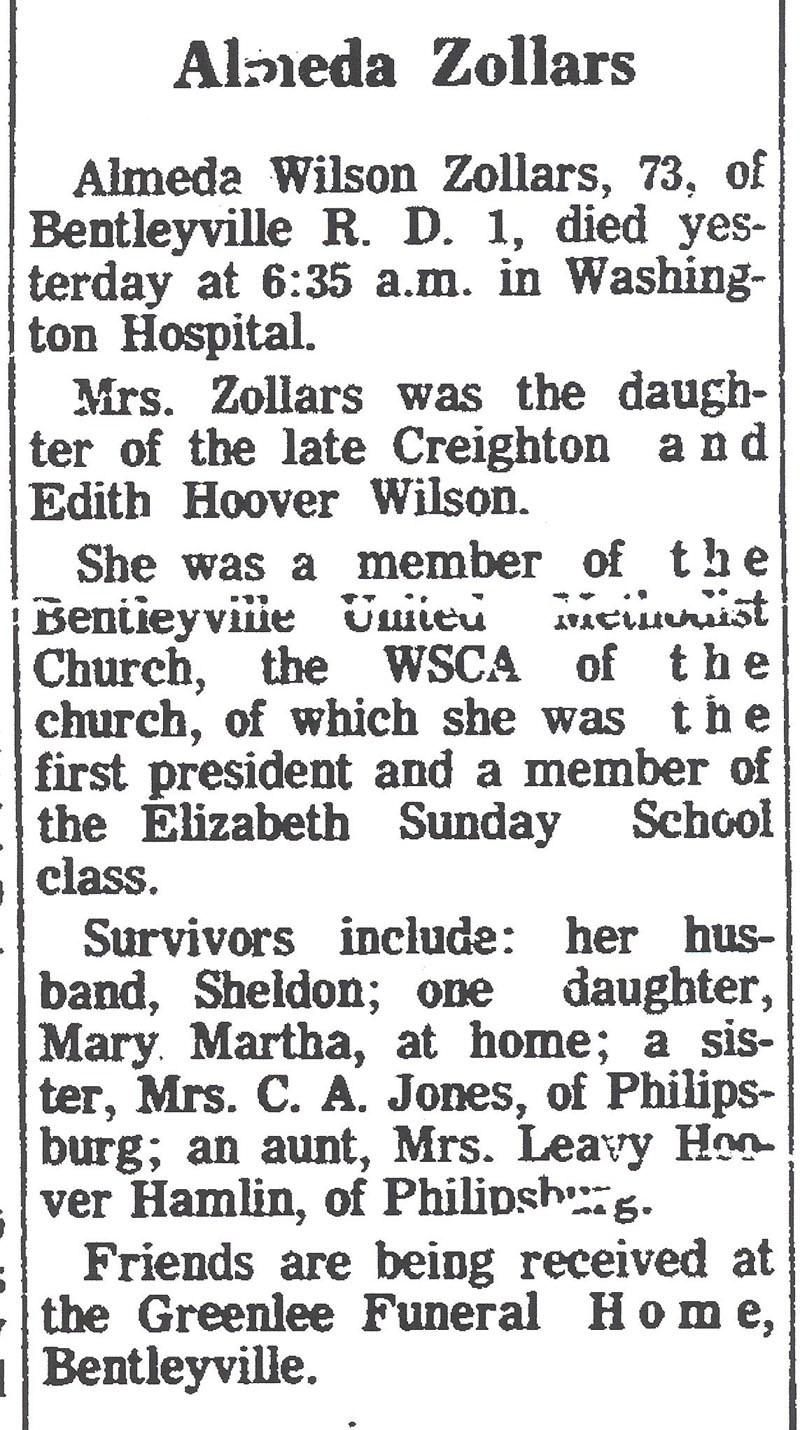 Almeda Wilson Zollars