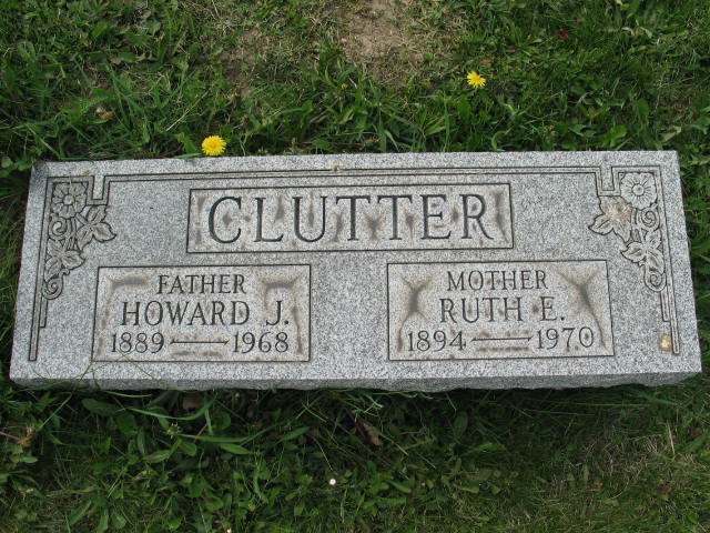 Howard J. and ruth E. Clutter tombstone
