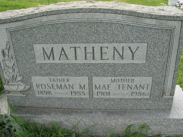 Roseman M. Matheny tombstone