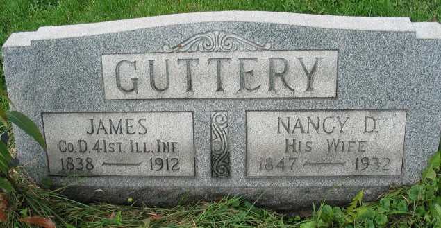 James and Nancy Guttery tombstone