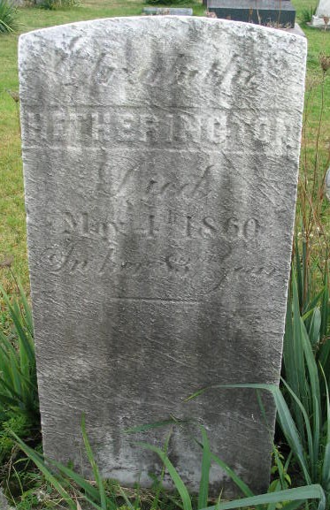 Elizabeth Hetherington tombstone