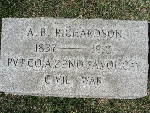 A. B. Richardson military tombstone