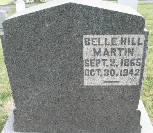 Belle Hill Martin tombstone